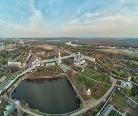 Obraz premium Aerial view of Nikolo-Ugreshsky Monastery is Russian Orthodox monastery of St. Nicholas. Moscow, Russia.