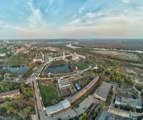Aerial view of Nikolo-Ugreshsky Monastery is Russian Orthodox monastery of St. Nicholas. Moscow, Russia.