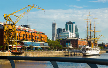 Naklejka premium View of port and district Puerto Madero, Buenos Aires