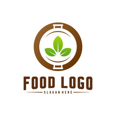 Healthy Food Logo Concept Template. Nature Food logo Vector. Icon Symbol.