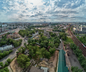 Aerial view of Andronikov Monastery of the Saviour Spaso-Andronikov Monastyr, a former monastery in Moscow, Russia.