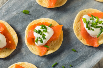 Homemade Smoked Salmon Cocktail Blinis