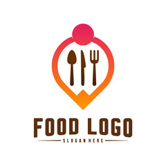 Food Point Logo Design Concepts. Food and Restaurant Logo Template. Icon Symbol.