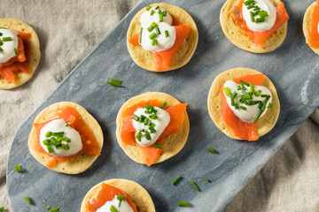 Homemade Smoked Salmon Cocktail Blinis