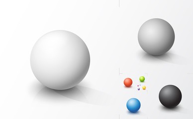 Set of colored spheres