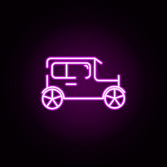 Fototapeta na wymiar coach neon icon. Elements of transportation set. Simple icon for websites, web design, mobile app, info graphics