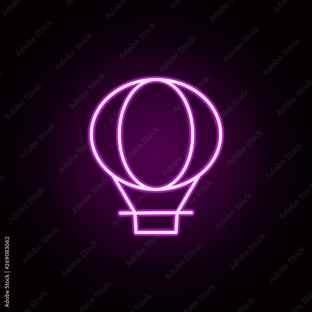 Poster balloon neon icon. elements of transportation set. simple icon for websites, web design, mobile app,