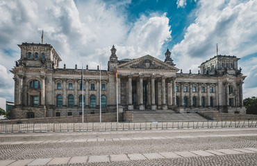 Obraz premium The Reichstag building, seat of the German Parliament (Deutscher Bundestag)