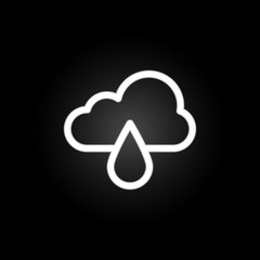 Cloudy, Rain sign neon icon. Elements of weather set. Simple icon for websites, web design, mobile app, info graphics