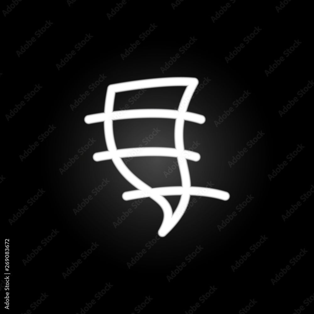 Poster tornado sign neon icon. elements of weather set. simple icon for websites, web design, mobile app, i
