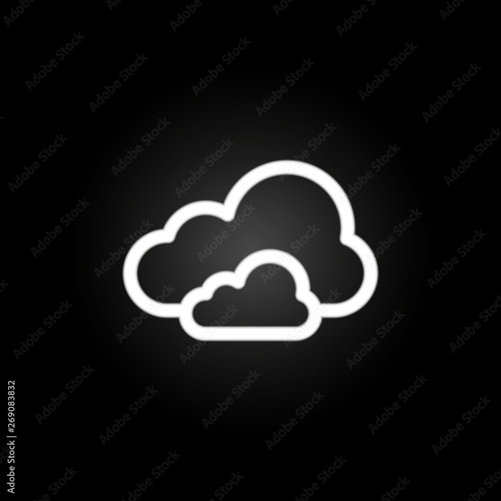 Poster cloudy sign neon icon. elements of weather set. simple icon for websites, web design, mobile app, in