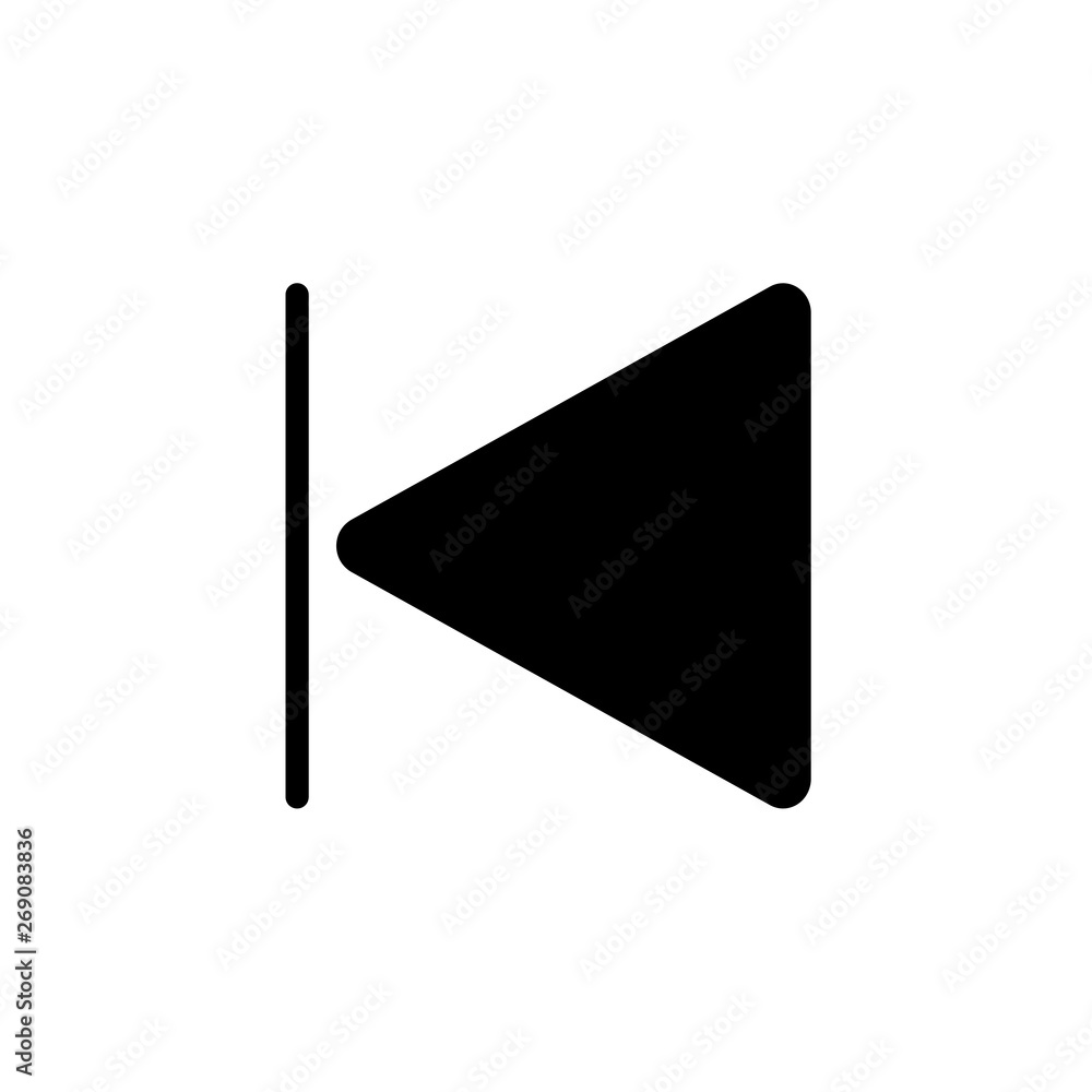 Poster backward track icon on white background. simple element illustration from ui concept. backward track