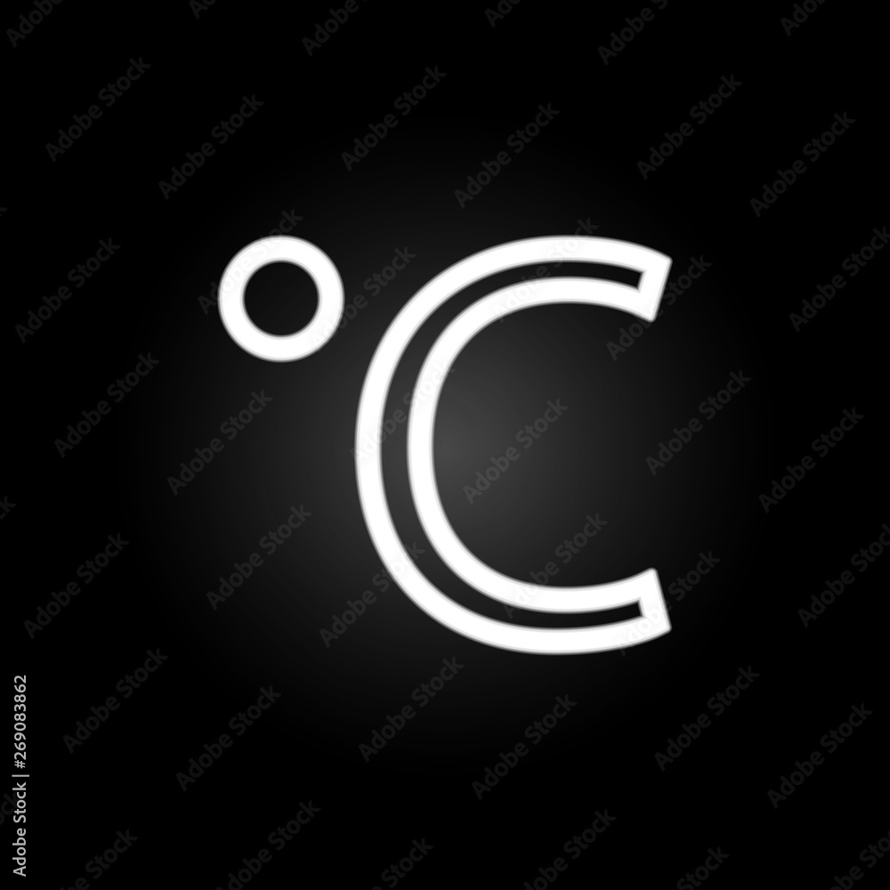 Poster celsius sign neon icon. elements of weather set. simple icon for websites, web design, mobile app, i