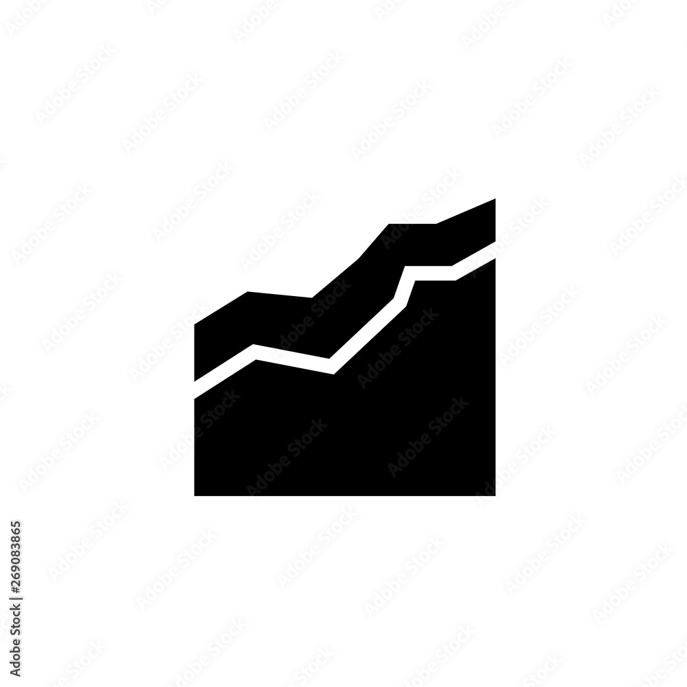 Poster graph icon in trendy flat style isolated on grey background. chart bar symbol for your web site desi