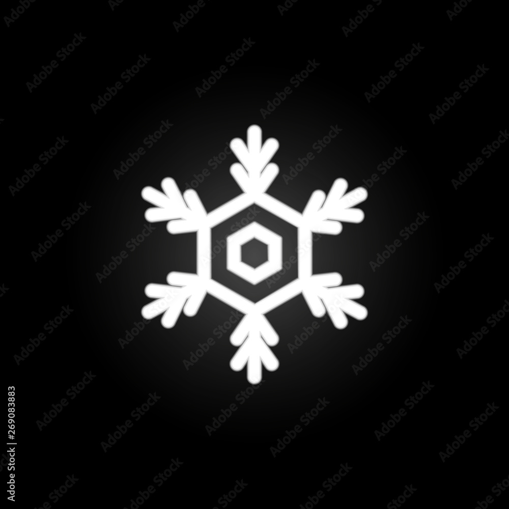 Poster snowflake sign neon icon. elements of weather set. simple icon for websites, web design, mobile app,