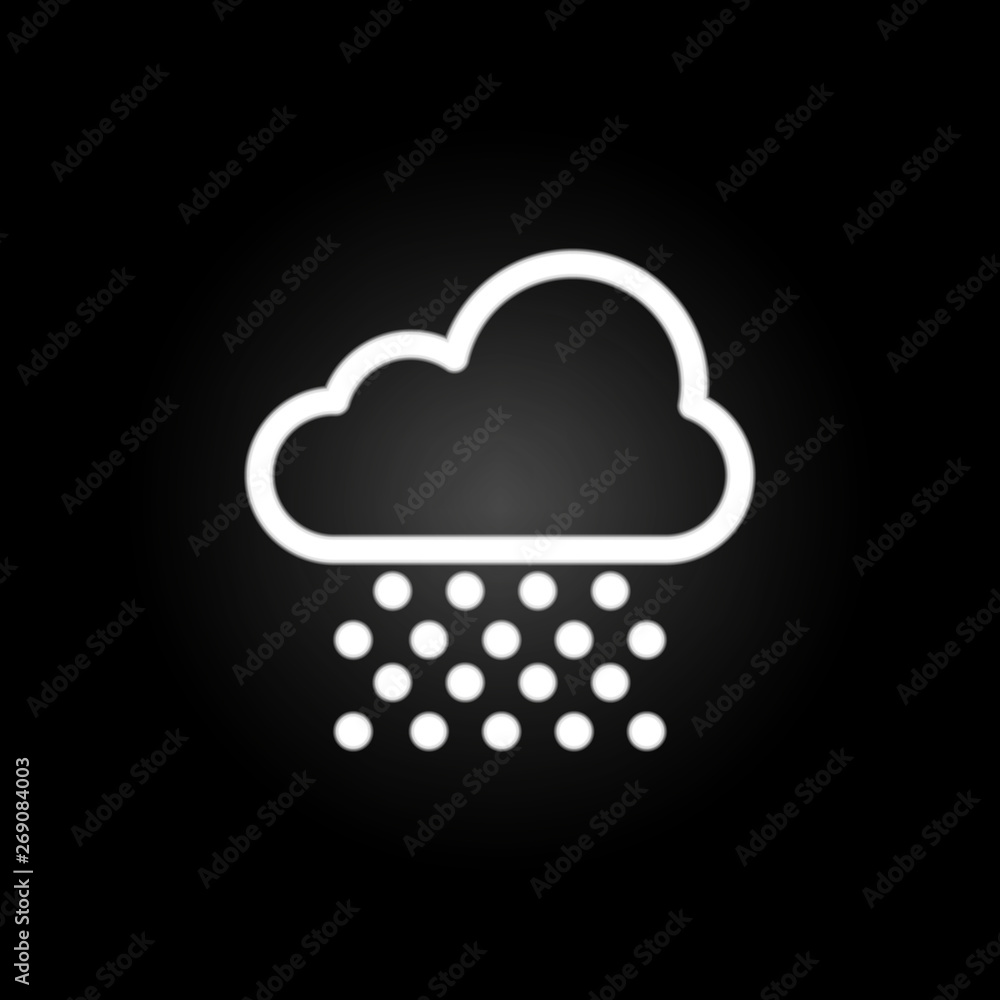 Poster cloudy snow sign neon icon. elements of weather set. simple icon for websites, web design, mobile ap