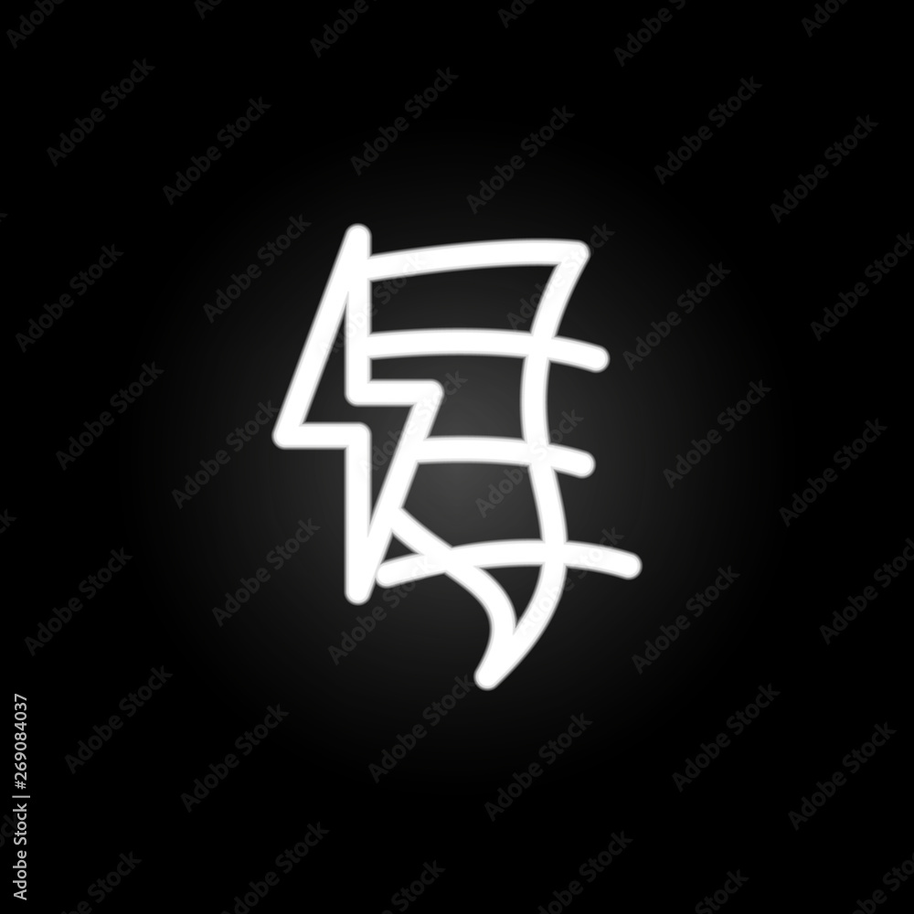 Poster tornado storm sign neon icon. elements of weather set. simple icon for websites, web design, mobile 