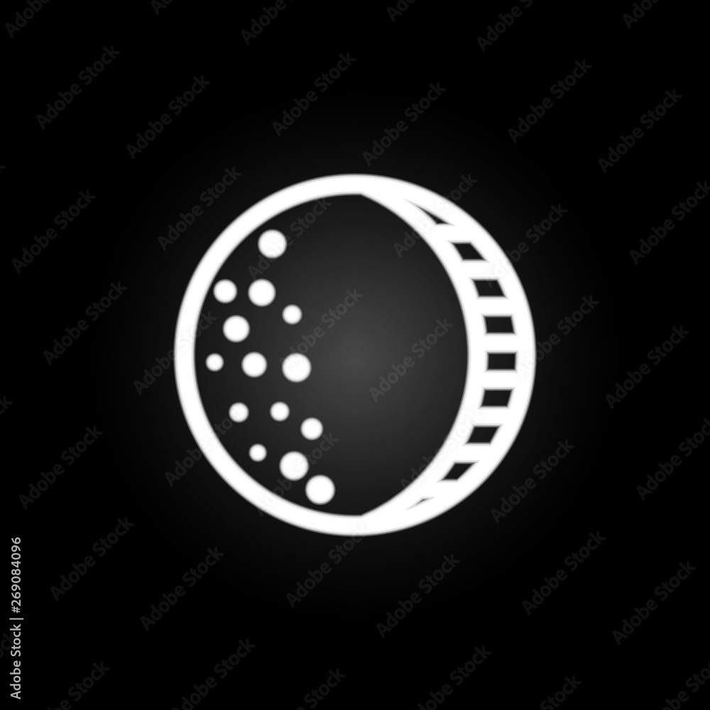 Poster gibbous moon sign neon icon. elements of weather set. simple icon for websites, web design, mobile a