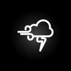 cloudy wind storm sign neon icon. Elements of weather set. Simple icon for websites, web design, mobile app, info graphics