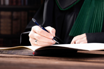 Judge signing crime sentence