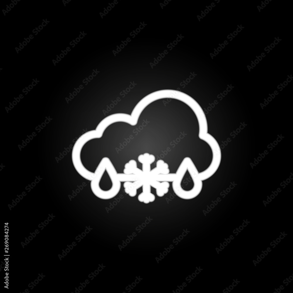 Poster wet snow sign neon icon. elements of weather set. simple icon for websites, web design, mobile app, 