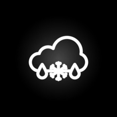 wet snow sign neon icon. Elements of weather set. Simple icon for websites, web design, mobile app, info graphics