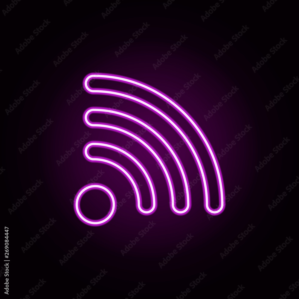 Aufkleber wifi signal neon icon. elements of sosial media network set. simple icon for websites, web design, m