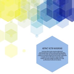 yellow blue hexagons. template for business presentation. eps 10