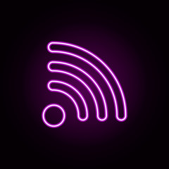 wifi signal neon icon. Elements of sosial media network set. Simple icon for websites, web design, mobile app, info graphics