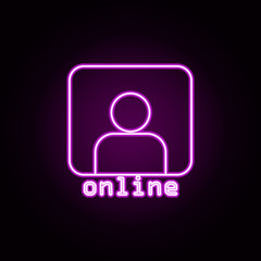 people online neon icon. Elements of sosial media network set. Simple icon for websites, web design, mobile app, info graphics