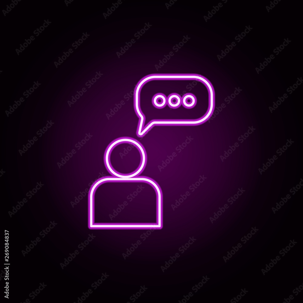 Poster communication bobble neon icon. elements of sosial media network set. simple icon for websites, web 