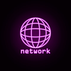 global network neon icon. Elements of sosial media network set. Simple icon for websites, web design, mobile app, info graphics