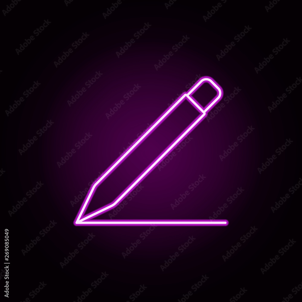 Poster pen and line neon icon. elements of sosial media network set. simple icon for websites, web design, 