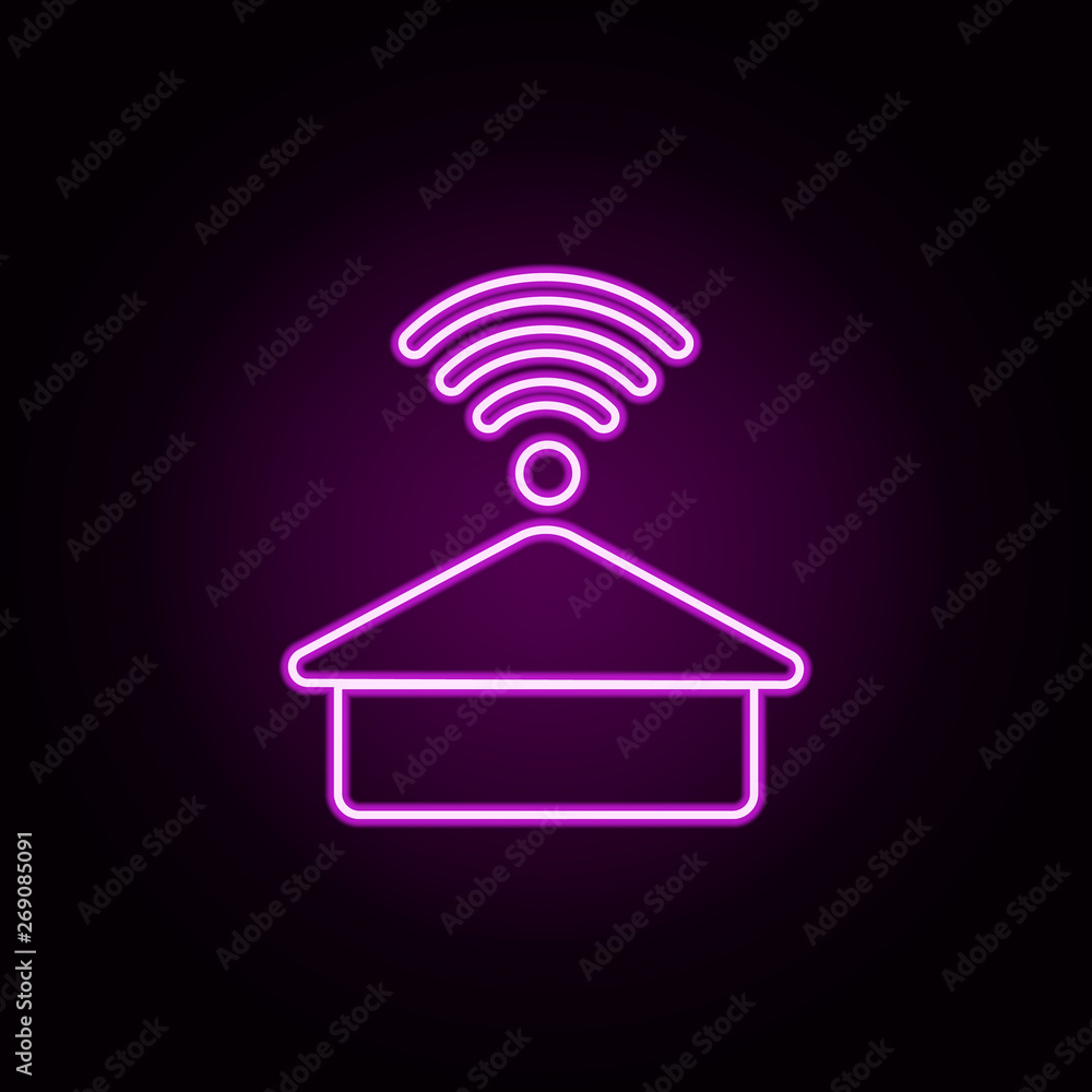 Poster home signal neon icon. elements of sosial media network set. simple icon for websites, web design, m
