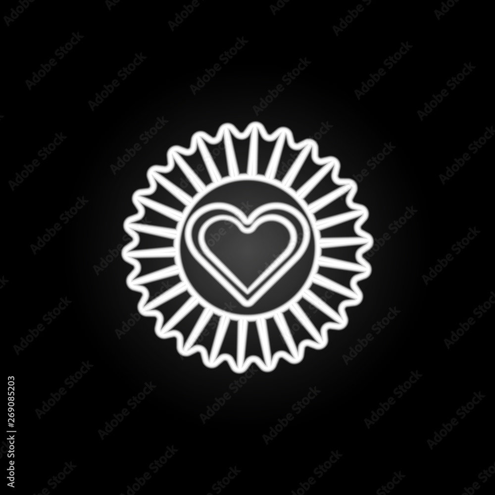 Poster candy wrapper neon icon. elements of chocolate set. simple icon for websites, web design, mobile app