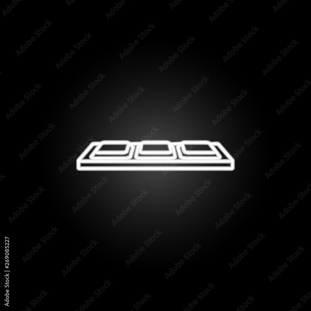 Poster chocolate neon icon. elements of chocolate set. simple icon for websites, web design, mobile app, in
