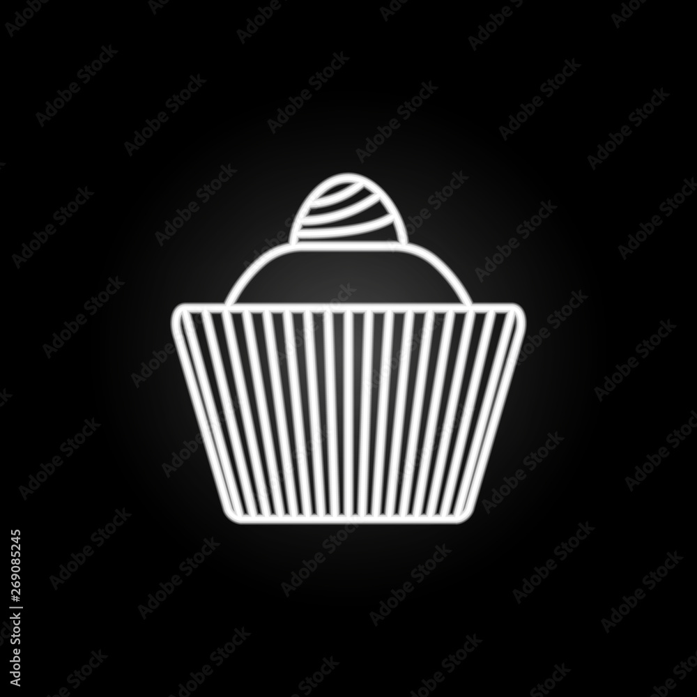 Poster candy wrapper neon icon. elements of chocolate set. simple icon for websites, web design, mobile app