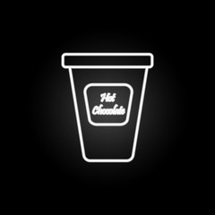 hot chocolate neon icon. Elements of chocolate set. Simple icon for websites, web design, mobile app, info graphics