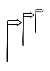 three simple blank1 way signposts 1