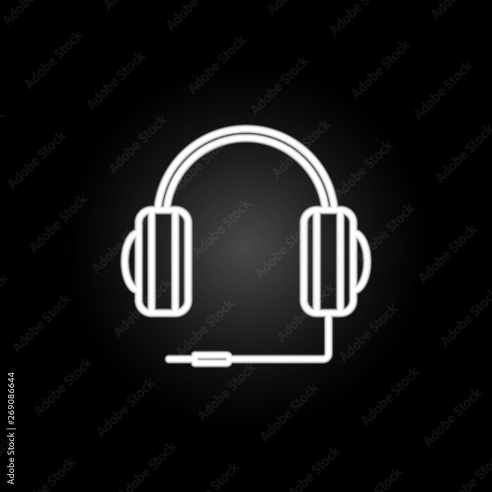 Aufkleber gaming headphones neon icon. elements of computer hardware set. simple icon for websites, web design