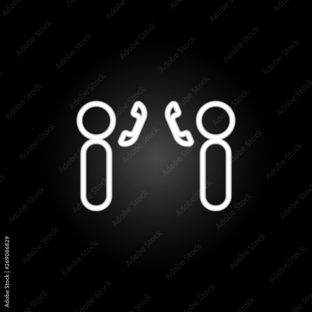 Poster telephone communication neon icon. elements of conferencing set. simple icon for websites, web desig