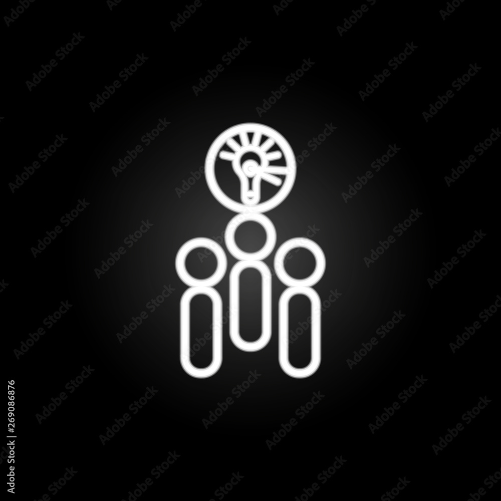 Poster time for an idea neon icon. elements of conferencing set. simple icon for websites, web design, mobi