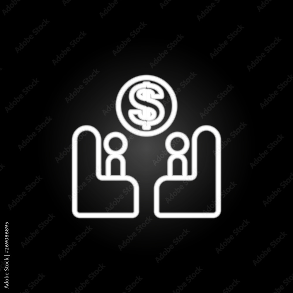 Poster financial communication neon icon. elements of conferencing set. simple icon for websites, web desig
