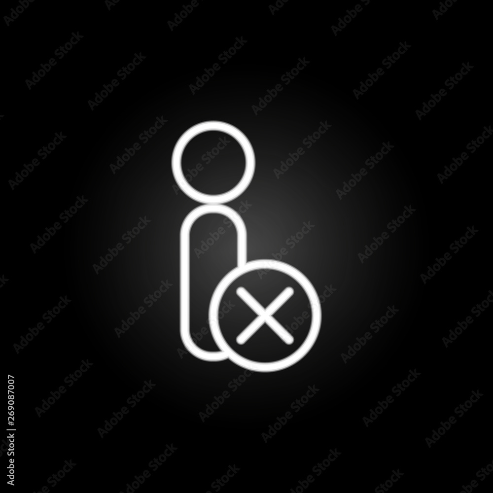 Poster reject a frame neon icon. elements of conferencing set. simple icon for websites, web design, mobile