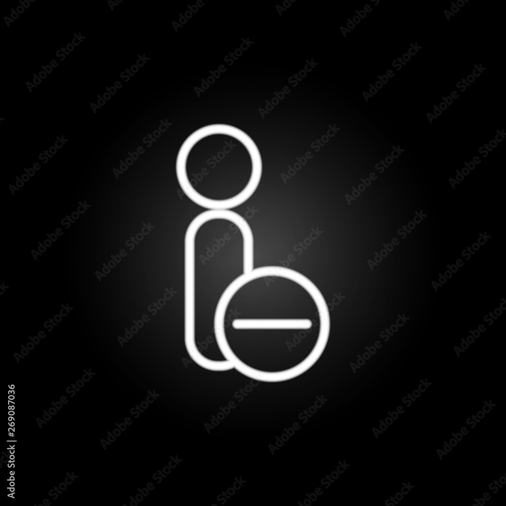 Poster delete contact neon icon. elements of conferencing set. simple icon for websites, web design, mobile