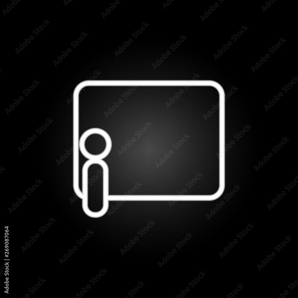 Poster presentation neon icon. elements of conferencing set. simple icon for websites, web design, mobile a