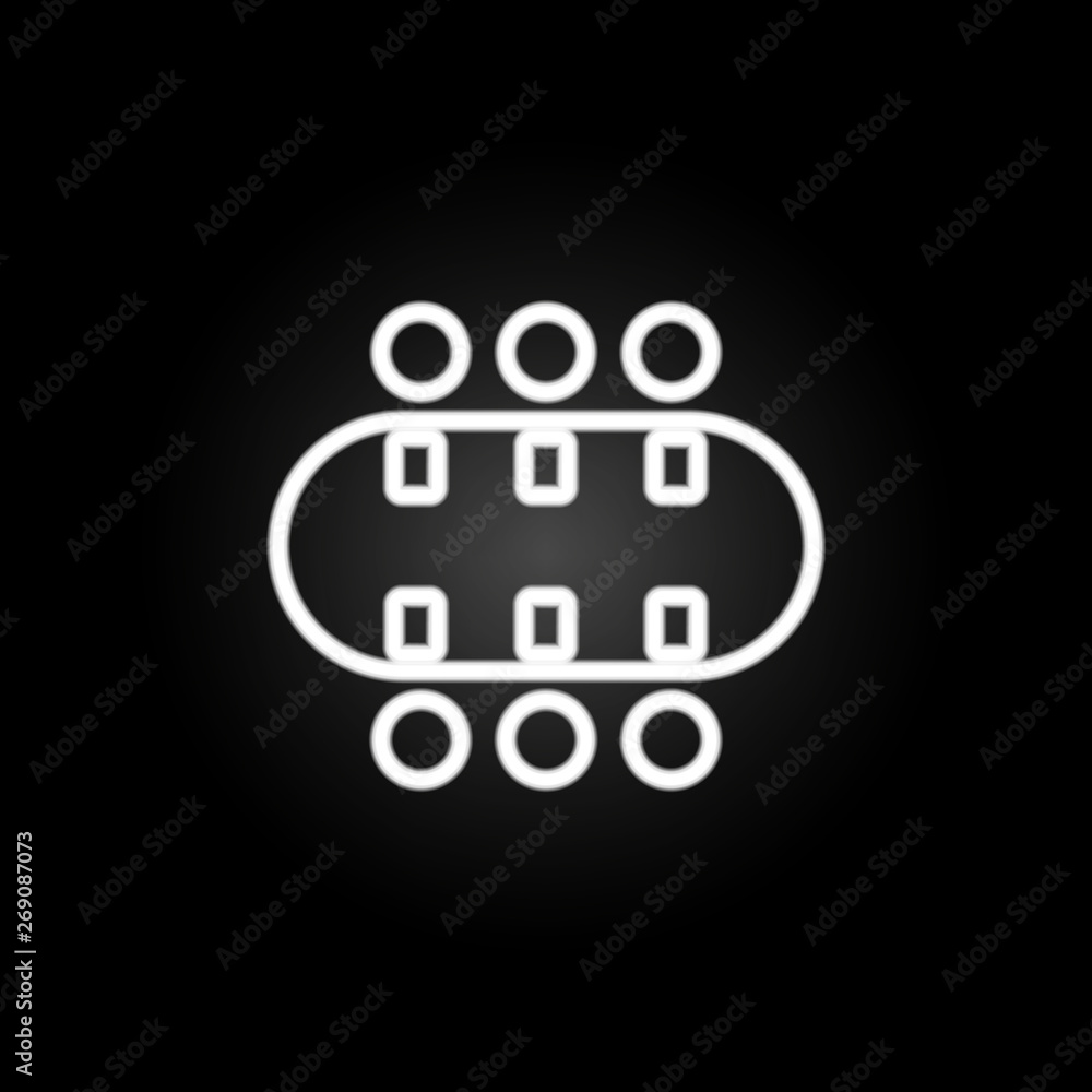 Poster the meeting neon icon. elements of conferencing set. simple icon for websites, web design, mobile ap