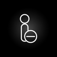 delete contact neon icon. Elements of conferencing set. Simple icon for websites, web design, mobile app, info graphics