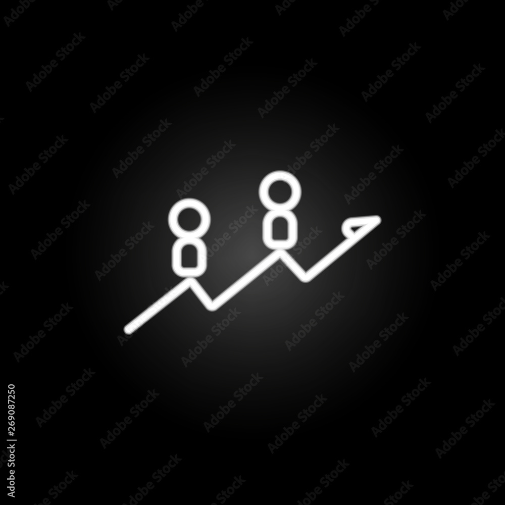Poster employee growth schedule neon icon. elements of conferencing set. simple icon for websites, web desi