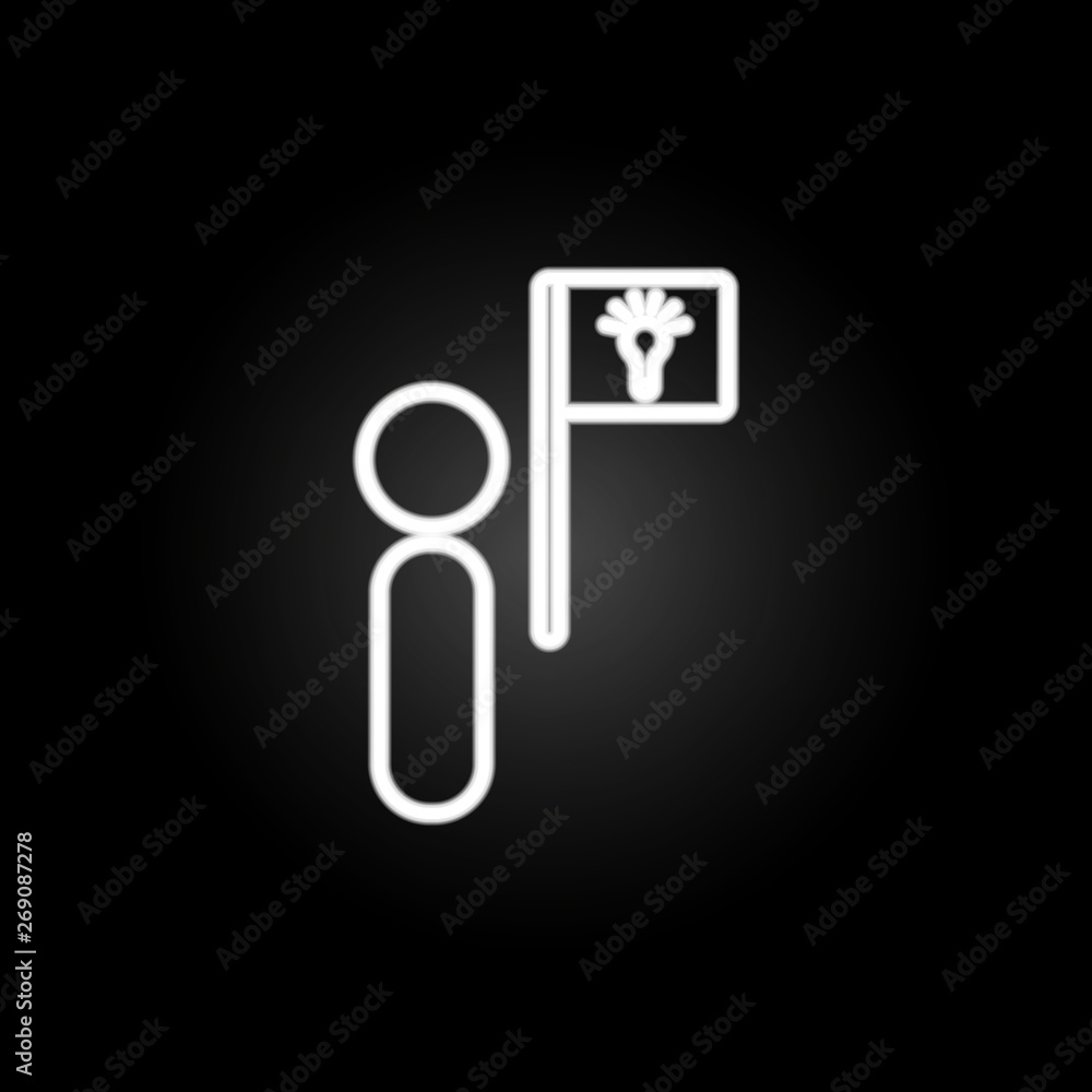 Poster ideological officer neon icon. elements of conferencing set. simple icon for websites, web design, m